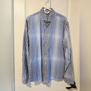 Express Blue and White Gingham Men's Shirt